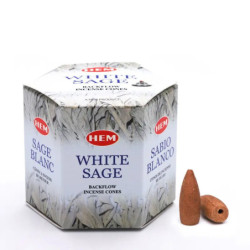 Conuri parfumate Hem White Sage Backﬂow Cone Hem 40 buc  | Ventani importator Hem India